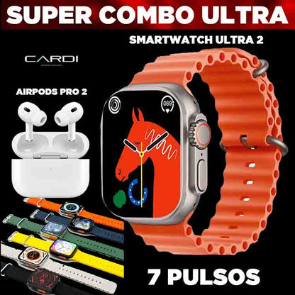 Combo Reloj Inteligente Ultra 2 + Pods Pro 2 + 7 Pulsos ***